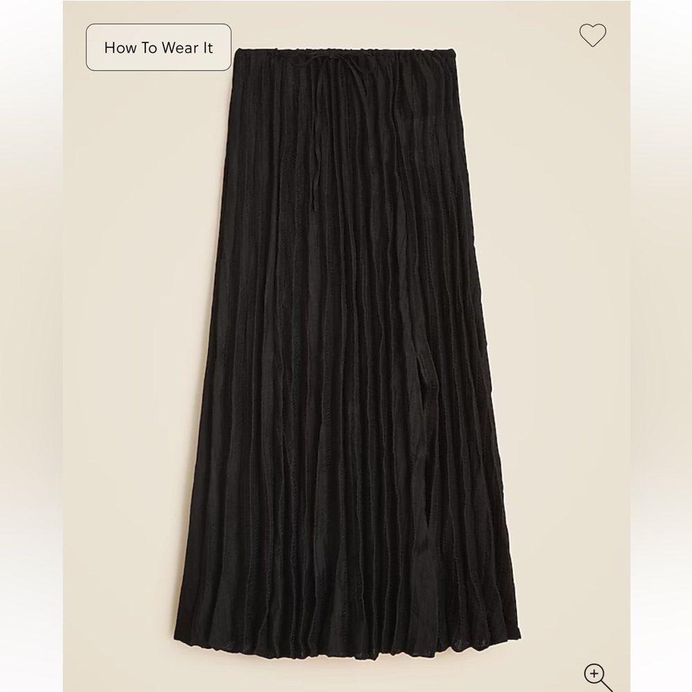 J Crew Pleated drawstring maxi skirt in linen blend NWT